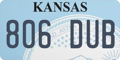 KS license plate 806DUB