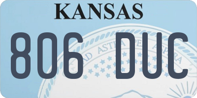 KS license plate 806DUC