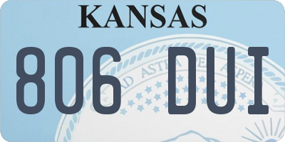 KS license plate 806DUI