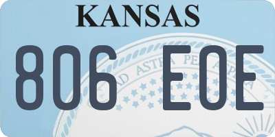 KS license plate 806EOE
