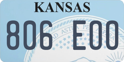 KS license plate 806EOO