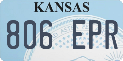 KS license plate 806EPR