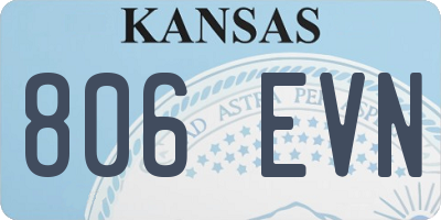 KS license plate 806EVN