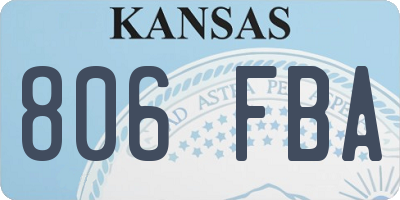 KS license plate 806FBA
