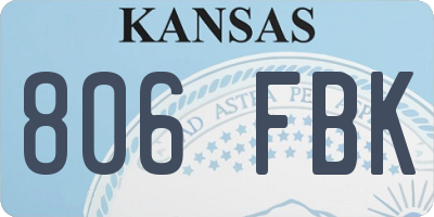 KS license plate 806FBK