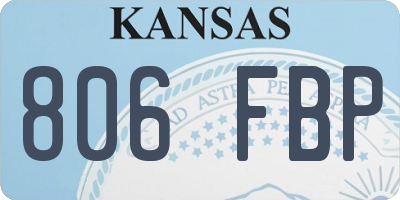KS license plate 806FBP