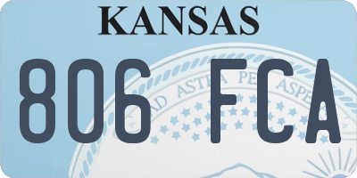 KS license plate 806FCA