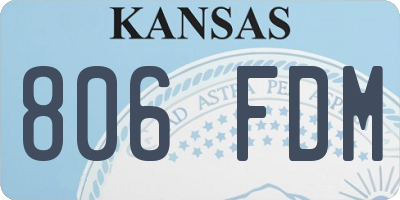 KS license plate 806FDM