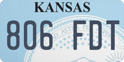 KS license plate 806FDT