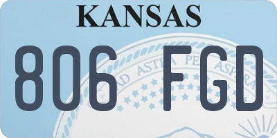 KS license plate 806FGD