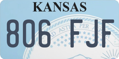 KS license plate 806FJF