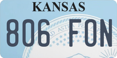 KS license plate 806FON