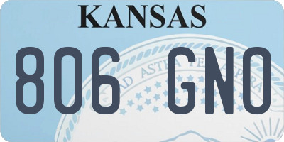 KS license plate 806GNO