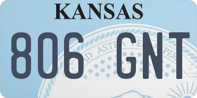 KS license plate 806GNT