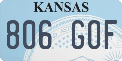 KS license plate 806GOF