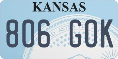 KS license plate 806GOK