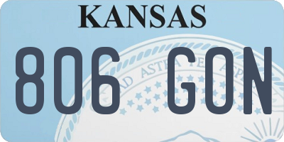 KS license plate 806GON