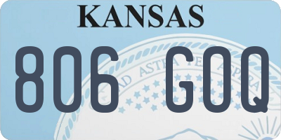 KS license plate 806GOQ