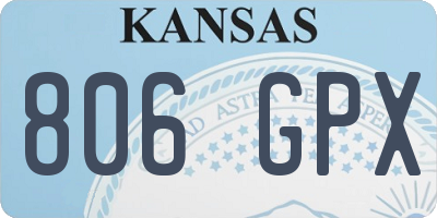KS license plate 806GPX