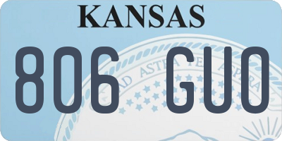 KS license plate 806GUO