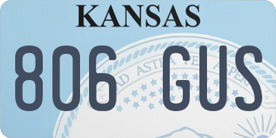 KS license plate 806GUS