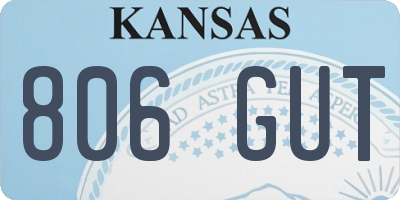 KS license plate 806GUT