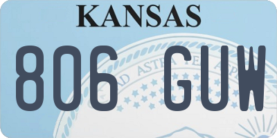 KS license plate 806GUW