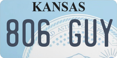 KS license plate 806GUY