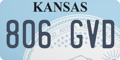 KS license plate 806GVD