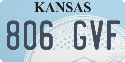 KS license plate 806GVF
