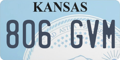KS license plate 806GVM