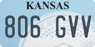 KS license plate 806GVV