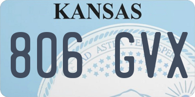 KS license plate 806GVX