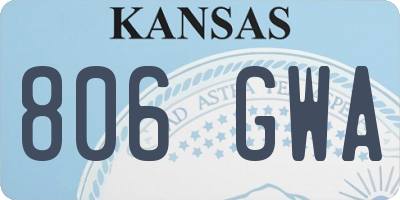 KS license plate 806GWA