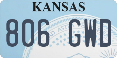 KS license plate 806GWD