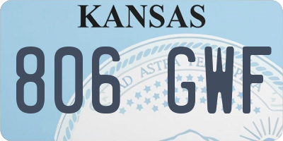KS license plate 806GWF