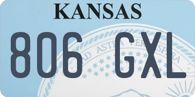 KS license plate 806GXL