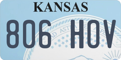 KS license plate 806HOV