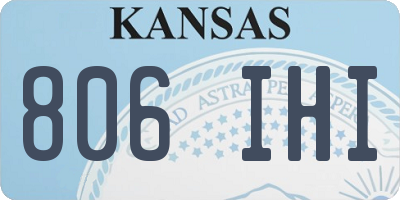 KS license plate 806IHI