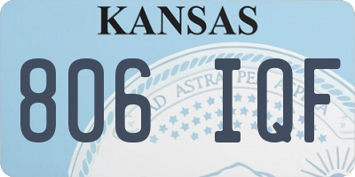KS license plate 806IQF
