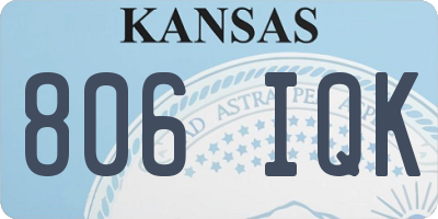 KS license plate 806IQK