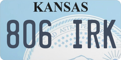 KS license plate 806IRK