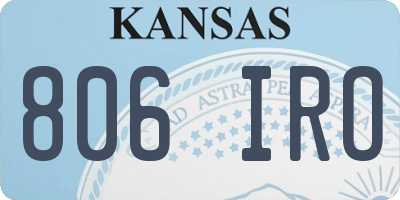 KS license plate 806IRO