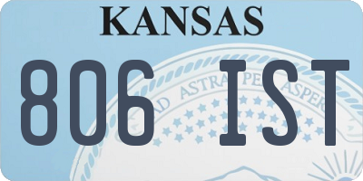 KS license plate 806IST