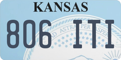KS license plate 806ITI