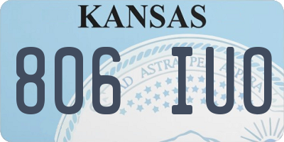 KS license plate 806IUO
