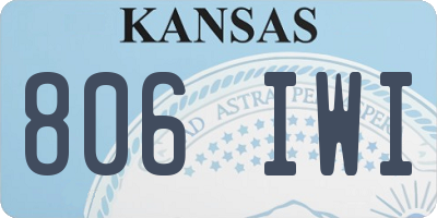 KS license plate 806IWI