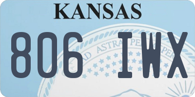 KS license plate 806IWX
