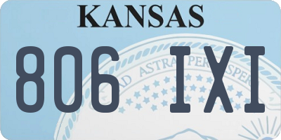 KS license plate 806IXI