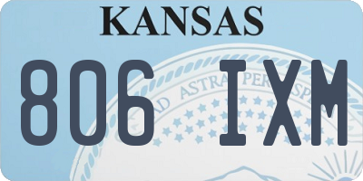 KS license plate 806IXM
